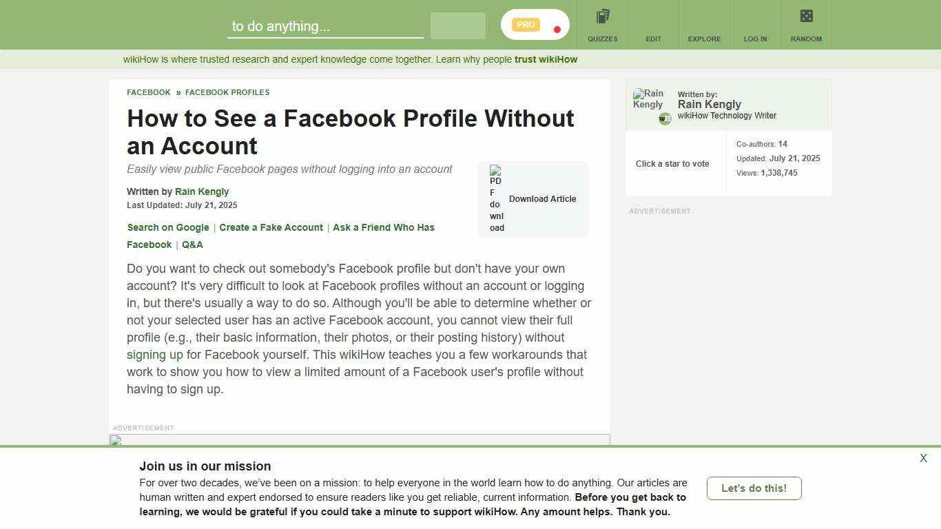 How to See a Facebook Profile Without an Account