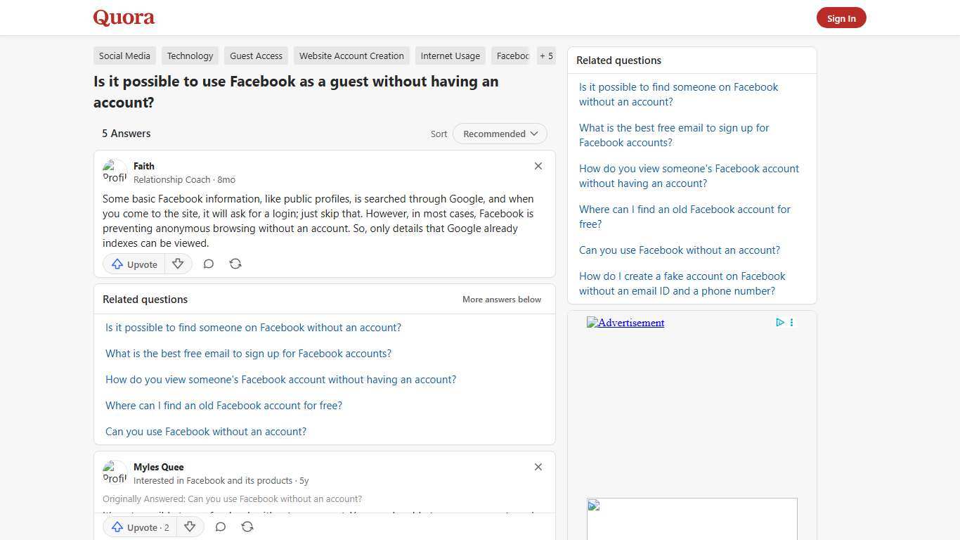 Is it possible to use Facebook as a guest without having an account? - Quora